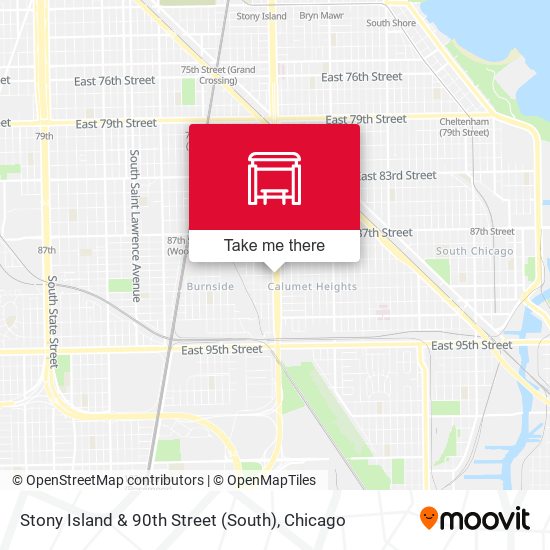 Stony Island & 90th Street (South) map