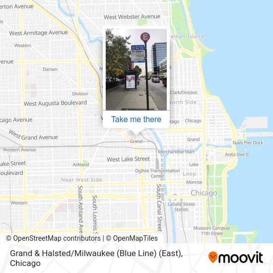 Mapa de Grand & Halsted / Milwaukee (Blue Line) (East)