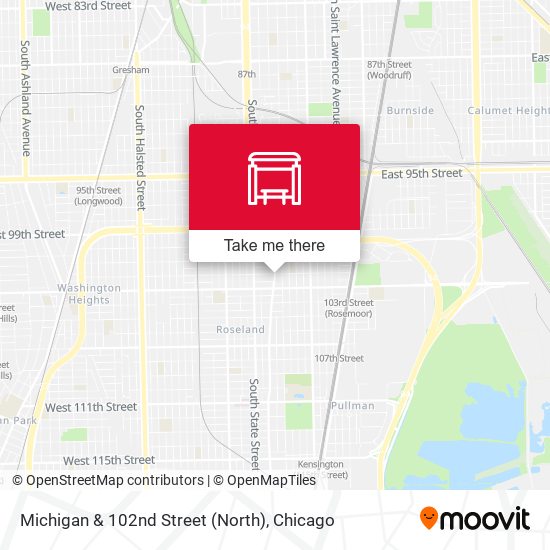 Michigan & 102nd Street (North) map