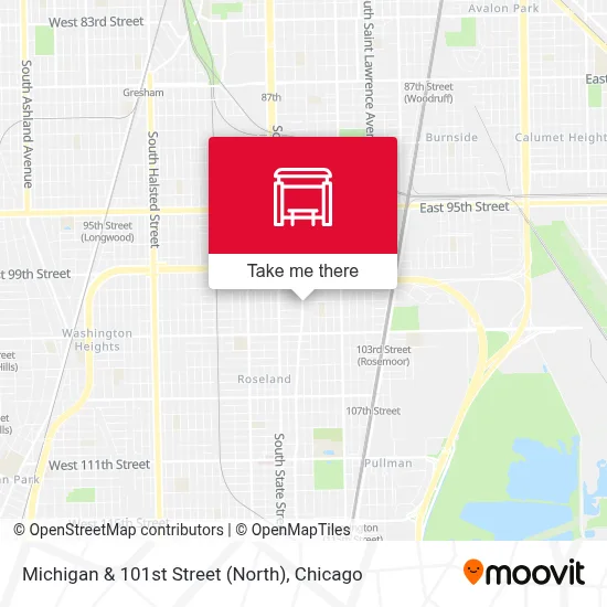 Michigan & 101st Street (North) map