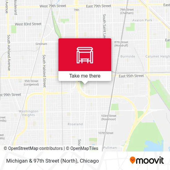 Michigan & 97th Street (North) map