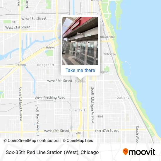 Sox-35th Red Line Station (West) map