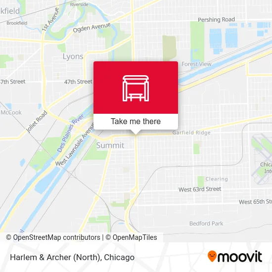 Harlem & Archer (North) map