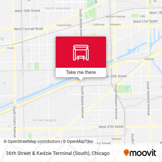 36th Street & Kedzie Terminal (South) map