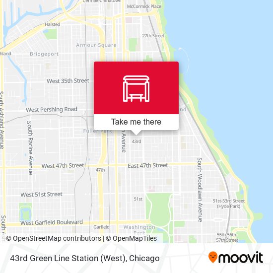 43rd Green Line Station (West) map