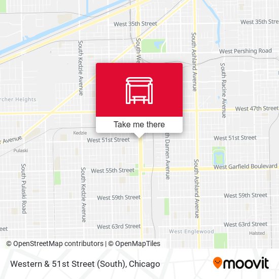 Western & 51st Street (South) map