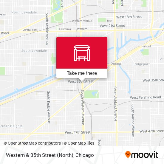 Western & 35th Street (North) map