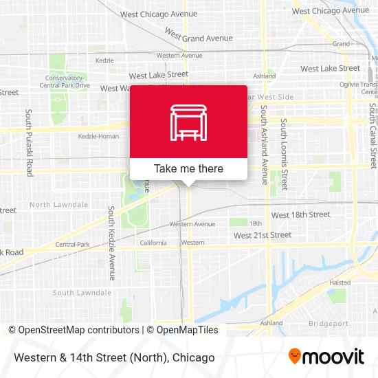 Western & 14th Street (North) map