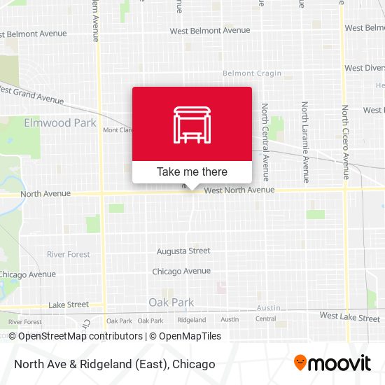 North Ave & Ridgeland (East) map