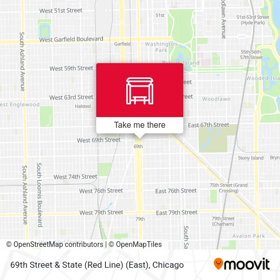 Mapa de 69th Street & State (Red Line) (East)