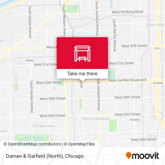 Damen & Garfield (North) map