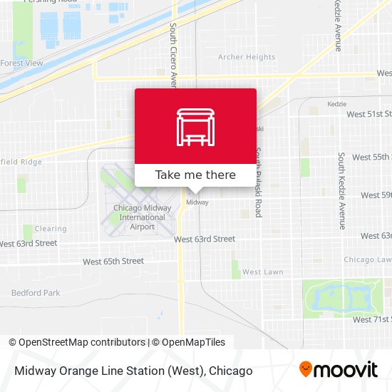Midway Orange Line Station (West) map
