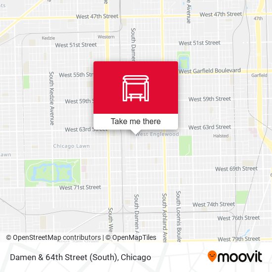 Damen & 64th Street (South) map