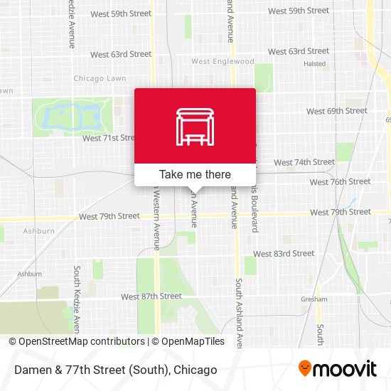 Damen & 77th Street (South) map