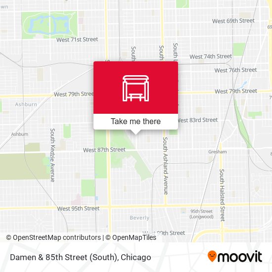 Damen & 85th Street (South) map