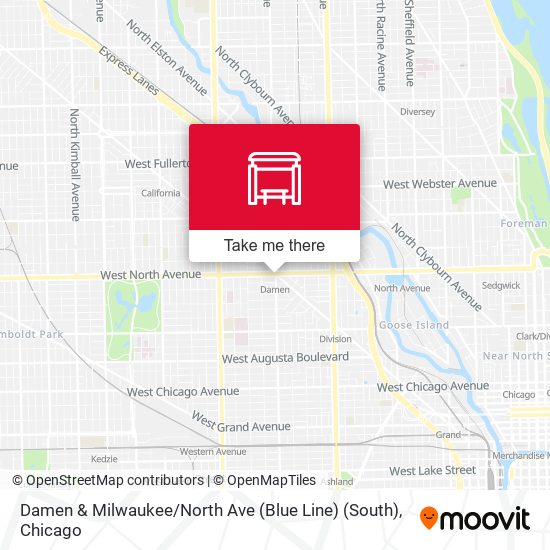 Damen & Milwaukee / North Ave (Blue Line) (South) map