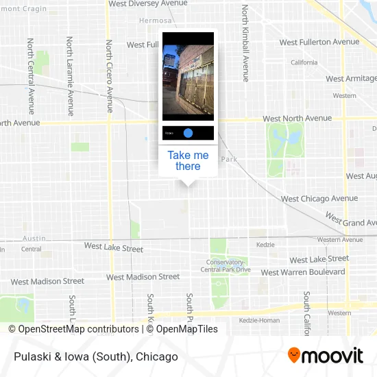 Pulaski & Iowa (South) map