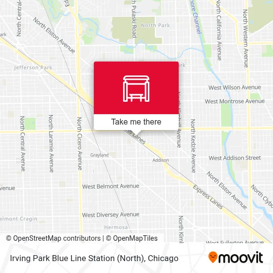 Irving Park Blue Line Station (North) map
