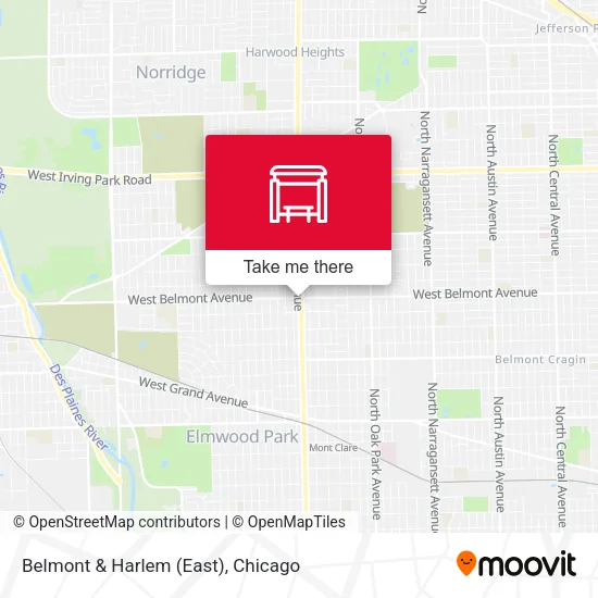 Belmont & Harlem (East) map