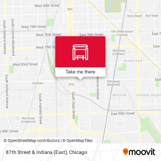 87th Street & Indiana (East) map