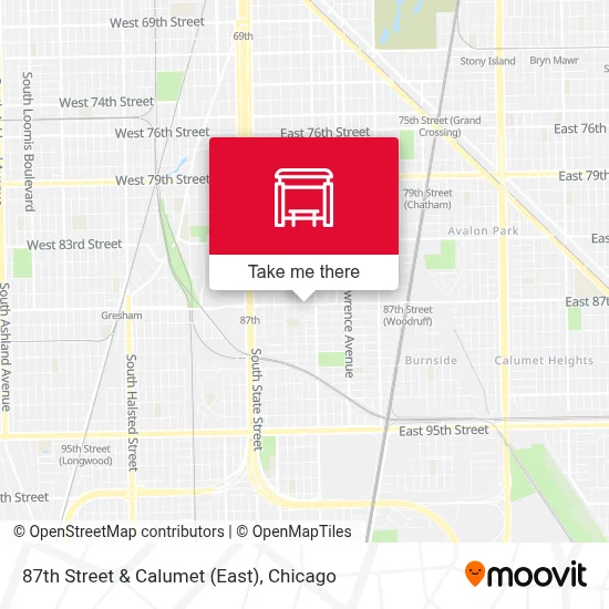 87th Street & Calumet (East) map