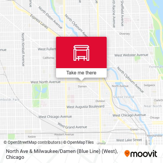 North Ave & Milwaukee / Damen (Blue Line) (West) map