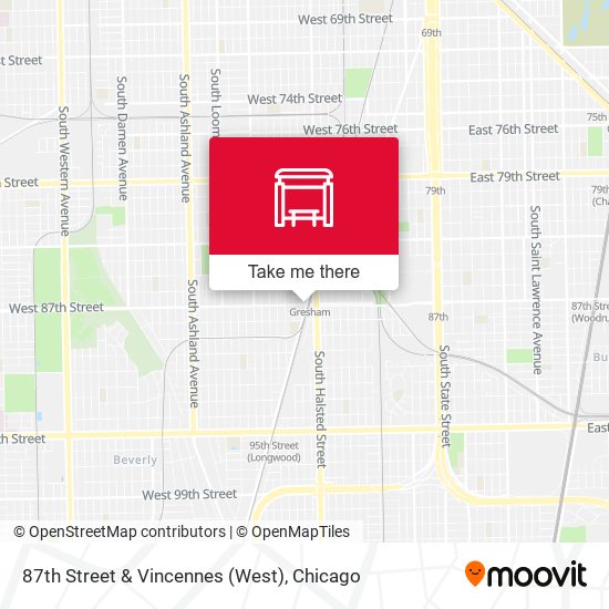 87th Street & Vincennes (West) map