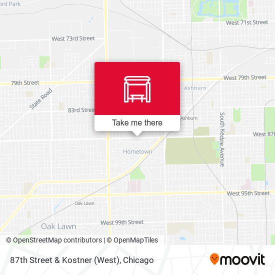 87th Street & Kostner (West) map