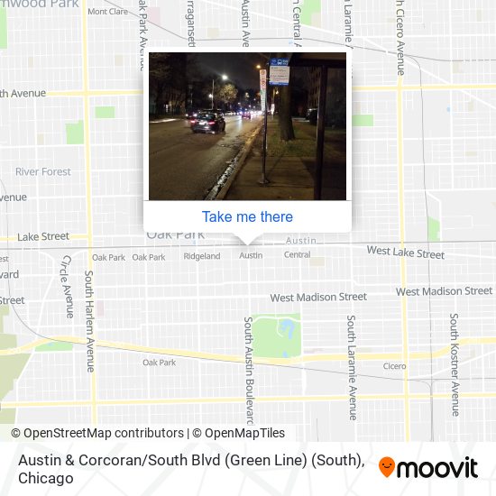 Austin & Corcoran / South Blvd (Green Line) (South) map