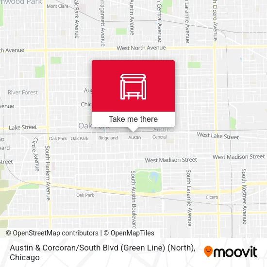 Austin & Corcoran / South Blvd (Green Line) (North) map