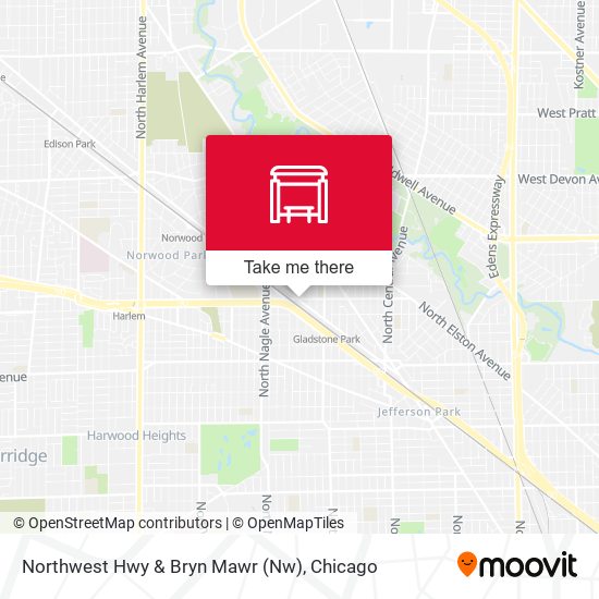 Northwest Hwy & Bryn Mawr (Nw) map