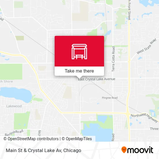 Main St & Crystal Lake Av map