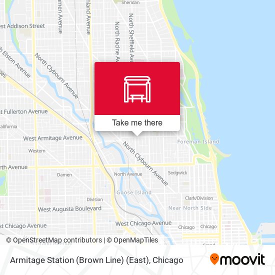 Mapa de Armitage Station (Brown Line) (East)