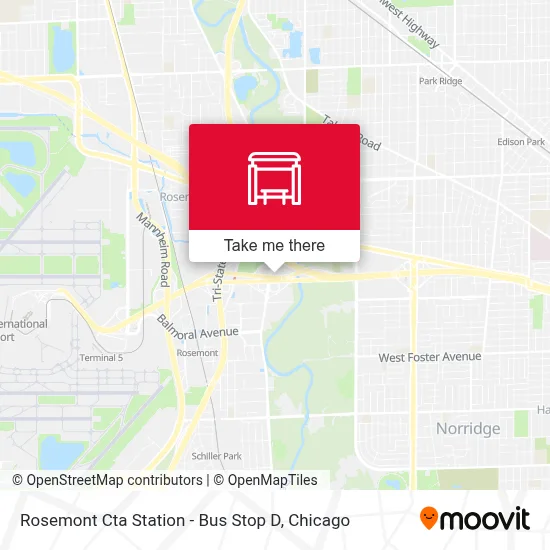 Rosemont Cta Station - Bus Stop D map