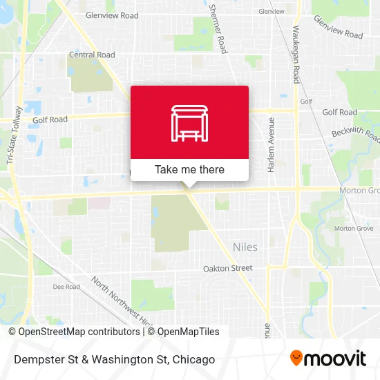 Dempster St & Washington St map
