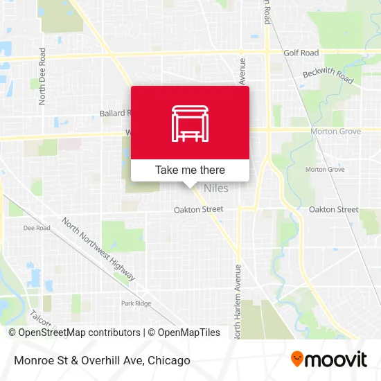 Monroe St & Overhill Ave map
