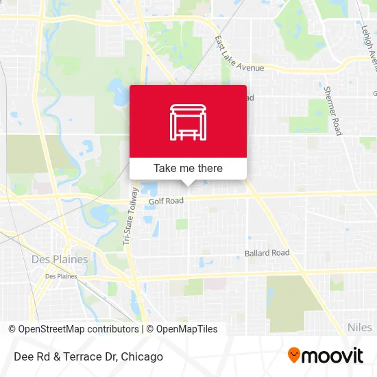 Dee Rd & Terrace Dr map