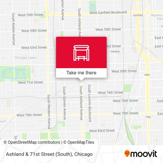 Ashland & 71st Street (South) map