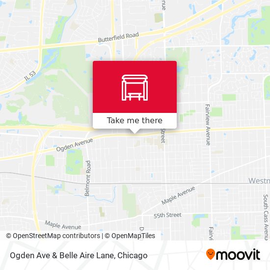 Ogden Ave & Belle Aire Lane map