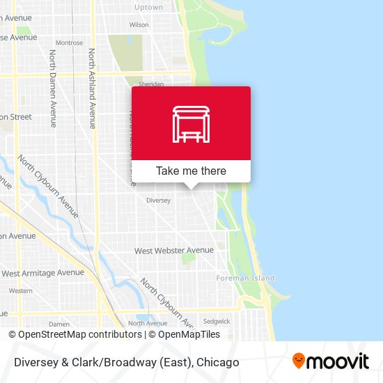 Diversey & Clark / Broadway (East) map