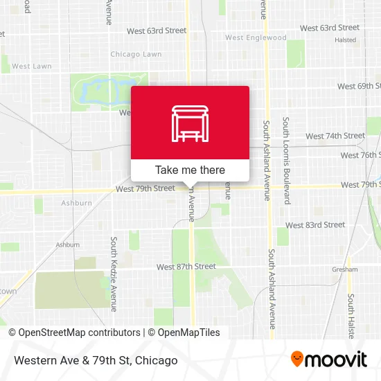 Western Ave & 79th St map
