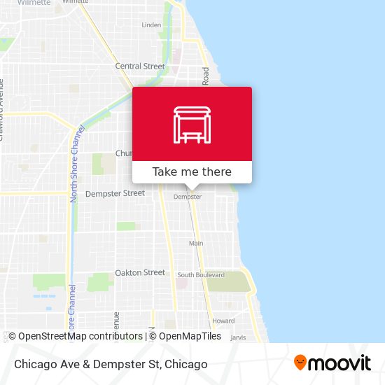 Chicago Ave & Dempster St map