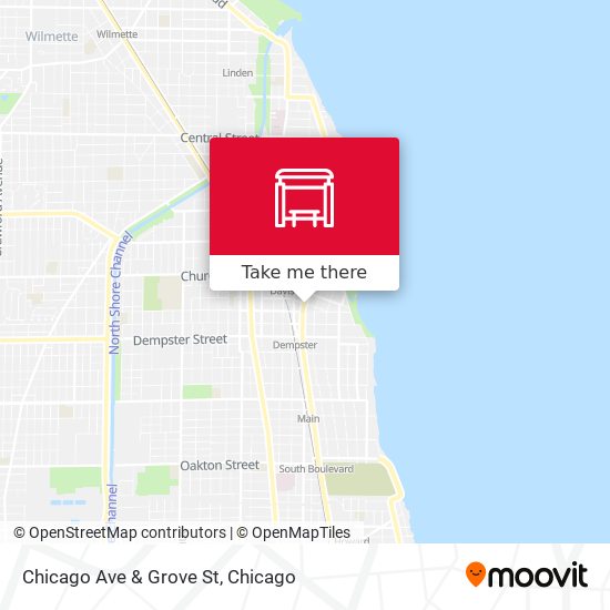 Chicago Ave & Grove St map