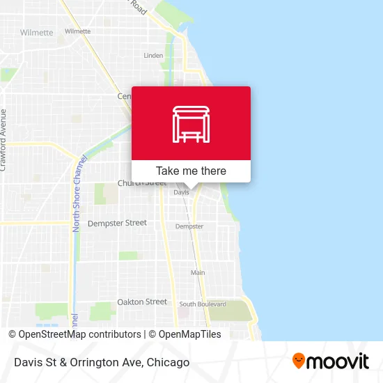 Davis St & Orrington Ave map