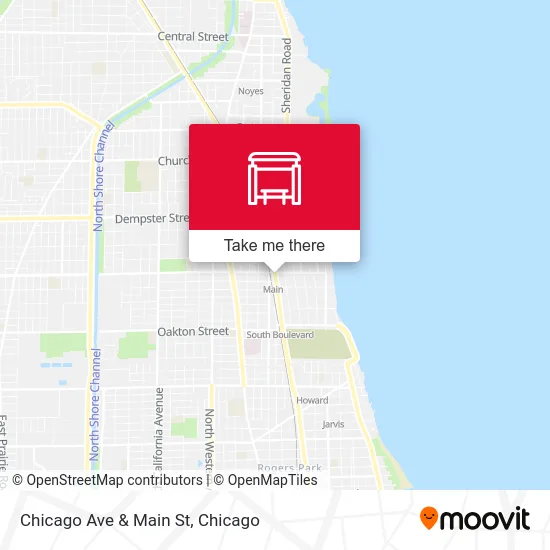 Chicago Ave & Main St map