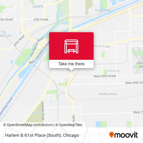 Harlem & 61st Place (South) map