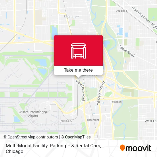 Multi-Modal Facility, Parking F & Rental Cars map