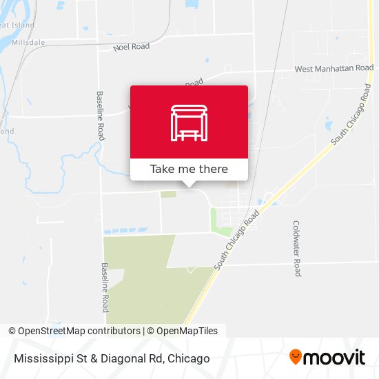 Mississippi St & Diagonal Rd map