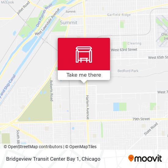 Bridgeview Transit Center Bay 1 map