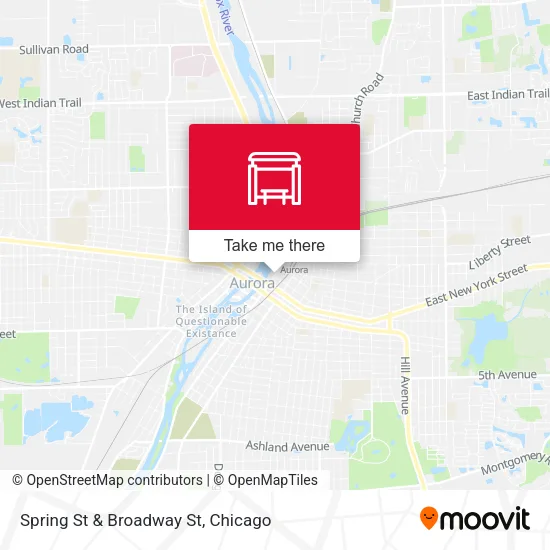 Spring St & Broadway St map